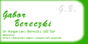 gabor bereczki business card